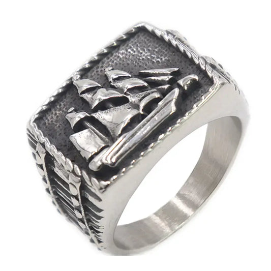 Retro Sailboat Shape Ring